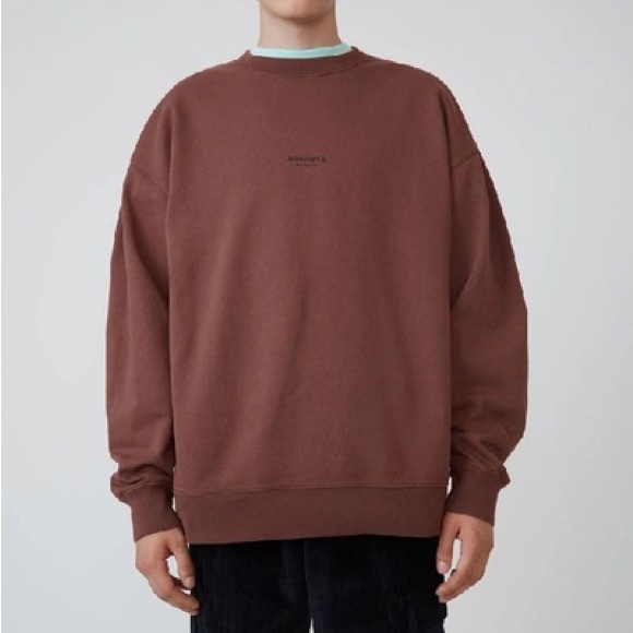 ACNE STUDIOS Logo Crewneck (Chestnut Brown) - Picture 1 of 5